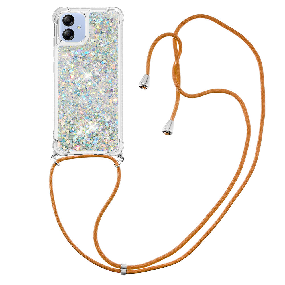 YB Quicksand Series-4 for Samsung Galaxy A04e 4G F04 4G M04 4G Quicksand Phone Protective Case Drop-proof Soft TPU Cover with Lanyard YB Quicksand Series-4 for Samsung Galaxy A04e 4G F04 4G M04 4G Quicksand Phone Protective Case Drop-proof Soft TPU Cover with Lanyard